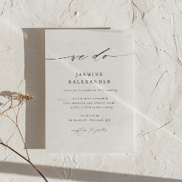 Minimalistische Schriftart Wir machen Hochzeitsein Einladung