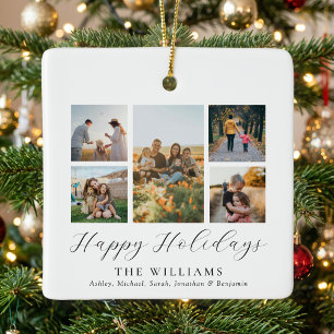 Minimalistische Schriftfamilien-Fotocollage Keramikornament