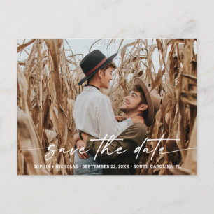 Minimalistische Schriftfoto-Hochzeit - Heiratsantr Ankündigungspostkarte