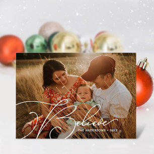 Minimalistische Schrifttypografie Glaub Ferien Feiertagskarte