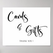 Minimalistische Schriftzeichen und Geschenke Hochz Poster (Vorne)