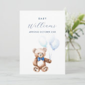 Minimalistische Schwangerschaft des modernen Blue Ankündigung (Stehend Vorderseite)