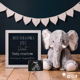 Minimalistische Schwangerschaftsankündigung in Bei Einladung