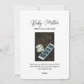 Minimalistische Schwangerschaftsankündigung Weihna Feiertagskarte (Rückseite)