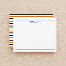 Minimalistische schwarz-braune Streifen Klassische Mitteilungskarte