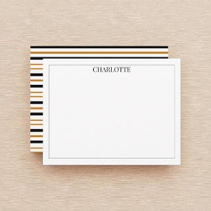 Minimalistische schwarz-braune Streifen Klassische Mitteilungskarte