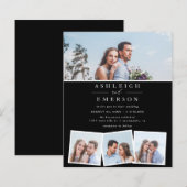 Minimalistische Schwarz-Collage Hochzeit (Vorne/Hinten)