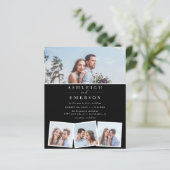 Minimalistische Schwarz-Collage Hochzeit (Stehend Vorderseite)