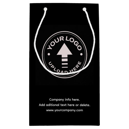 Minimalistische Schwarz des Firmenlogos Kleine Geschenktüte (Rückseite)