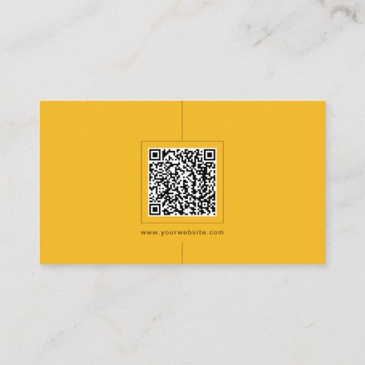 Minimalistische Schwarz-Gelb-Visitenkarte Visitenkarte (Rückseite)