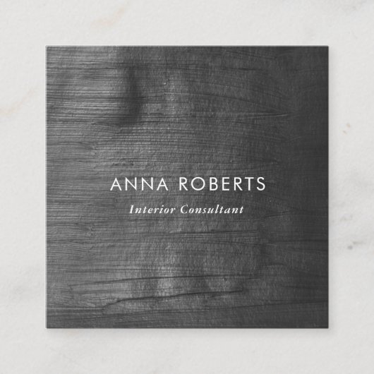 Minimalistische, schwarz gestrichene Quadrat-Visit Quadratische Visitenkarte (Vorderseite)