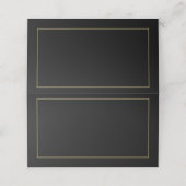 Minimalistische Schwarz-Gold-Hochzeiten-Platzkarte Platzkarte (Außenseite Aufgefaltet)