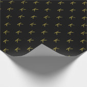 Minimalistische Schwarz-Gold-Monogramm Geschenkpapier (Ecke)