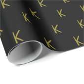 Minimalistische Schwarz-Gold-Monogramm Geschenkpapier (Rolleneckpunkt)