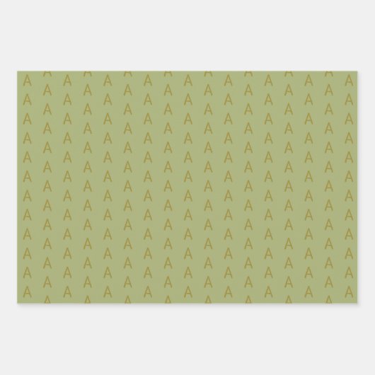 Minimalistische Schwarz-Gold-Monogramm Geschenkpapier Set (Vorderseite 3)