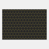 Minimalistische Schwarz-Gold-Monogramm Geschenkpapier Set (Vorderseite)