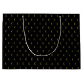 Minimalistische Schwarz-Gold-Monogramm Große Geschenktüte (Vorderseite)