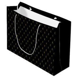 Minimalistische Schwarz-Gold-Monogramm Große Geschenktüte