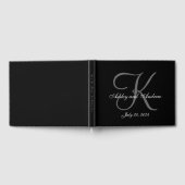 Minimalistische Schwarz-Grau-Monogramm-Hochzeit Gästebuch (Voll)