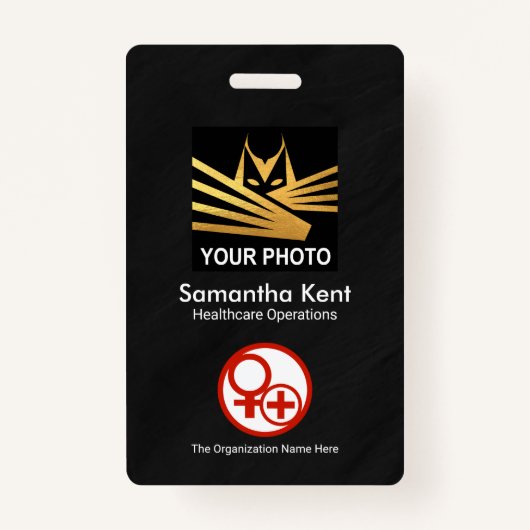 Minimalistische Schwarz-Grunge-Fotovorlage Ausweis (Vorderseite)