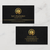 Minimalistische Schwarz Grunge Texture Gold Linie, Visitenkarte (Vorne/Hinten)