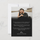 Minimalistische Schwarz-Handschrift-Script-Foto Ho Dankeskarte (Rückseite)