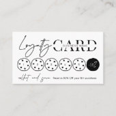 Minimalistische Schwarz-Moderne Script-Logo-Cookie Treuekarte (Vorderseite)