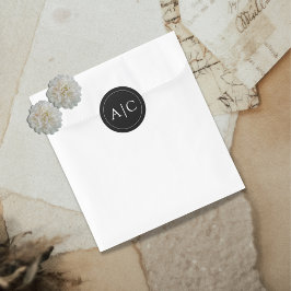 Minimalistische Schwarz-Monogramm-Hochzeit Runder Aufkleber
