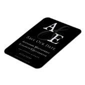 Minimalistische Schwarz-Monogramm Save the Date Magnet (Linke Seite)