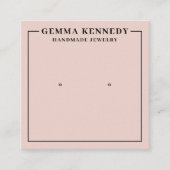 Minimalistische schwarz rosa Ohrsichtkarte Quadratische Visitenkarte (Vorderseite)