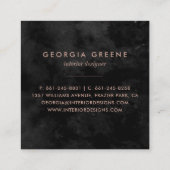 Minimalistische Schwarz-Rose-Gold-Signatur Quadratische Visitenkarte (Rückseite)