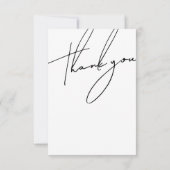 Minimalistische Schwarz-Script-Hochzeit Dankeskarte (Rückseite)