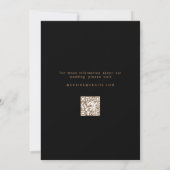 Minimalistische Schwarz-Tan-Bogen-Foto-QR-Code-Hoc Save The Date (Rückseite)