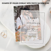 Minimalistische Schwarz-Text-Zeilenumbrüche Pergament Einladungen