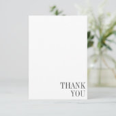 Minimalistische Schwarz-Typografie-Foto-Hochzeit Dankeskarte (Stehend Vorderseite)
