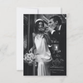 Minimalistische Schwarz-Typografie-Foto-Hochzeit Dankeskarte (Rückseite)