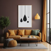 Minimalistische Schwarz-Weiß-Abstrakte Kunst Poster