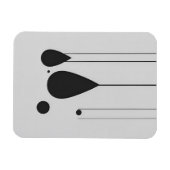 Minimalistische Schwarz-Weiß-Abstrakte Mauer Kunst Magnet (Horizontal)