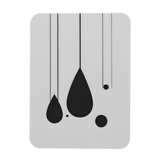 Minimalistische Schwarz-Weiß-Abstrakte Mauer Kunst Magnet (Vertikal)