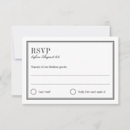 Minimalistische Schwarz-Weiß-Antwort-Karte RSVP Karte