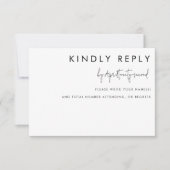 Minimalistische Schwarz-Weiß-Antwort RSVP Karte (Vorderseite)