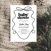 Minimalistische Schwarz-Weiß-Babydusche Einladung