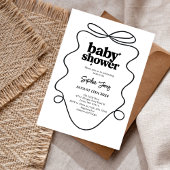 Minimalistische Schwarz-Weiß-Babydusche Einladung