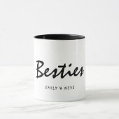 Minimalistische Schwarz-Weiß-Bestie-Script-Freunde Tasse (Zentrum)