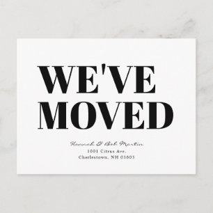 Minimalistische Schwarz-Weiß-Bewegung Ankündigungspostkarte