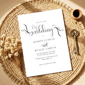 Minimalistische Schwarz-Weiß-Böhmische Script-Hoch Einladung