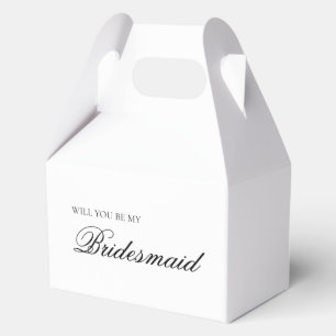 Minimalistische Schwarz-Weiß-Brautjungfer-Vorschla Geschenkschachtel