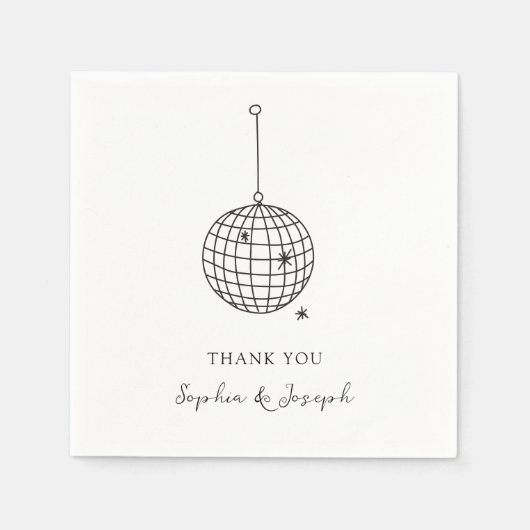 Minimalistische Schwarz-Weiß-Diskothek Serviette (Vorderseite)