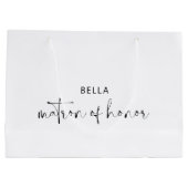 Minimalistische Schwarz-Weiß-Ehrenmatrone Große Geschenktüte (Rückseite)