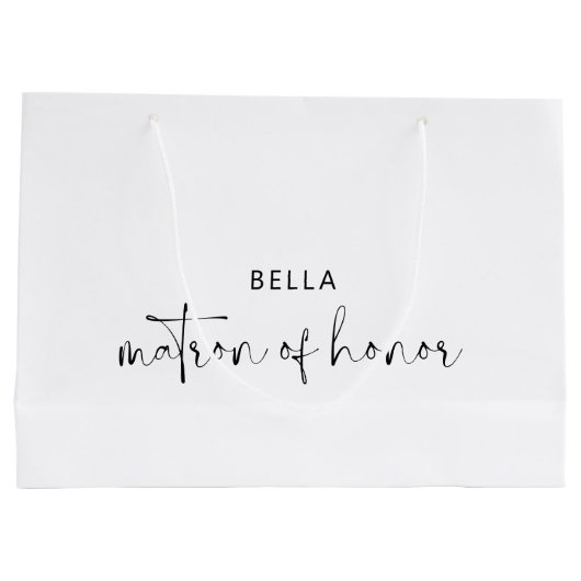 Minimalistische Schwarz-Weiß-Ehrenmatrone Große Geschenktüte (Rückseite)